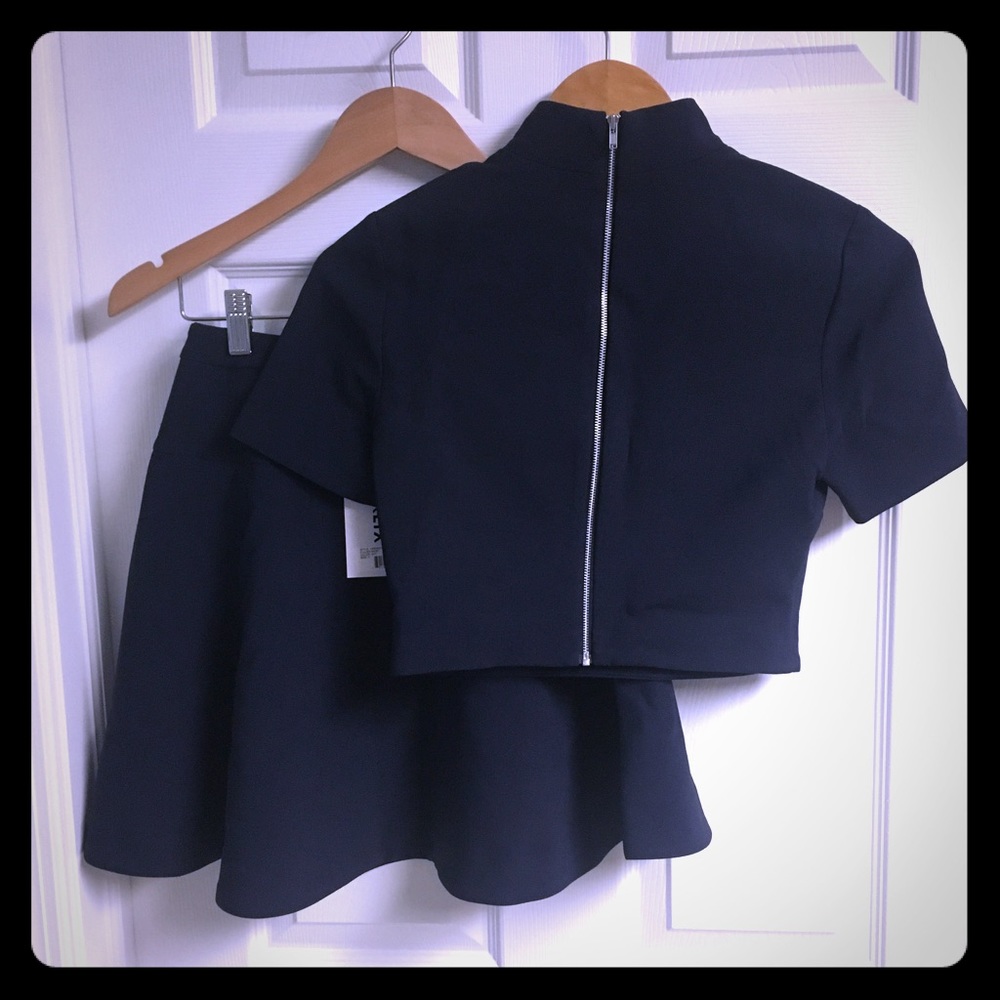 NWT Likely high neck crop top + circle skirt.
